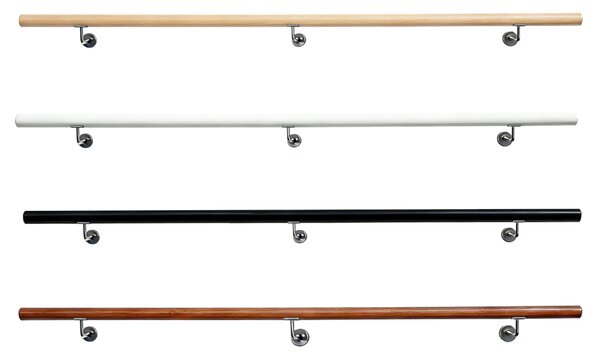 KONDELA Bară/balustradă, lemn masiv, maro, 200 cm, MANEL TYP 2