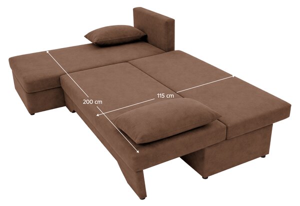 KONDELA Set canapea universală, maro/bej, POLARIS NEW COLţ