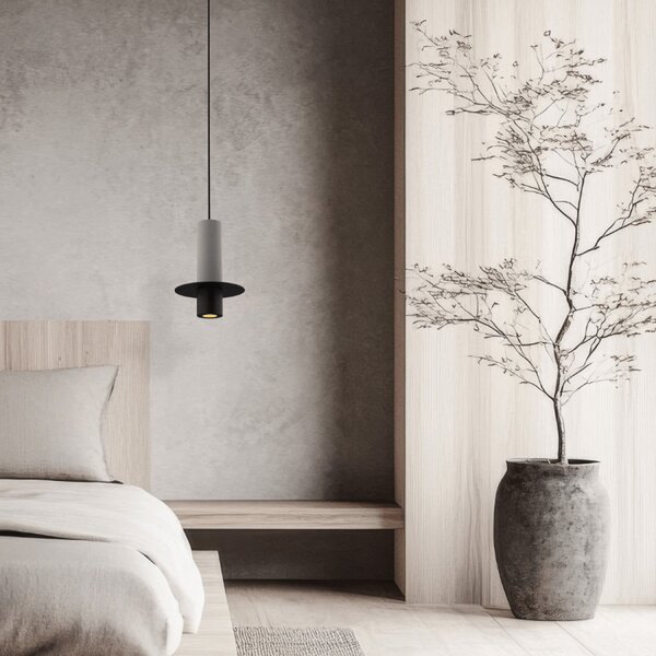 Zambelis Lampă suspendată LED 25378, negru/gri, Ø 11 cm, metal/beton, Negru, Camera de zi / sufragerie, Metal, Modern