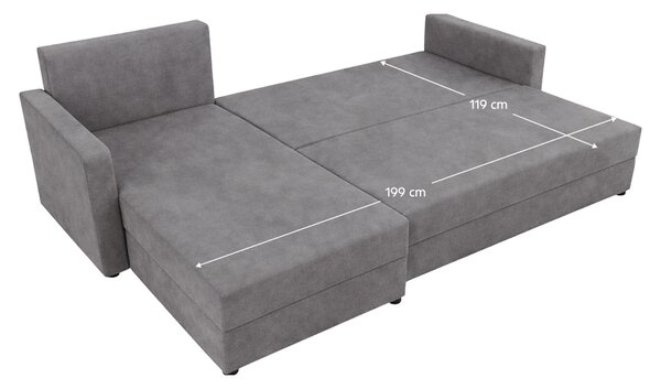 KONDELA Colţar reversibil, gri, PAULITA NEW