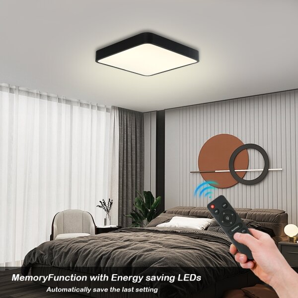 Plafonieră LED dimabilă Brilagi POOL SQUARE LED/36W/230V 3000-6000K 40x40 cm negru + telecomandă