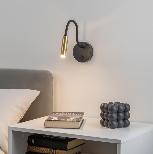 Lampă flexibilă dimabilă de perete Brilagi MAYA 1xG9/4W/230V negru/auriu
