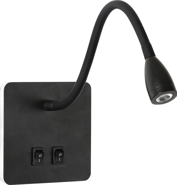 Lampă LED flexibilă de perete Brilagi MAYA Double LED/4W/230V + LED/3W negru