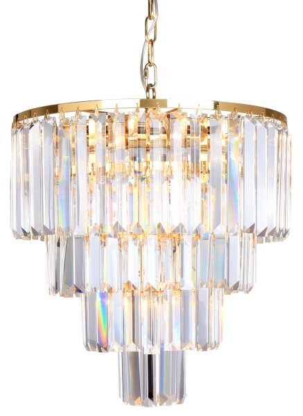Lustră de cristal pe cablu AMEDEO 5xE14/40W/230V Zuma Line 17106/4+1-GLD