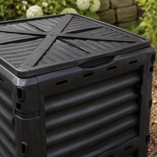 JAKS Compostor de grădină negru 300 l OA05