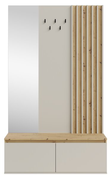 KONDELA Set pentru hol, caşmir/stejar artisan, DERIS