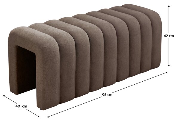 KONDELA Bancă de design, ţesătură maro, SUNDO
