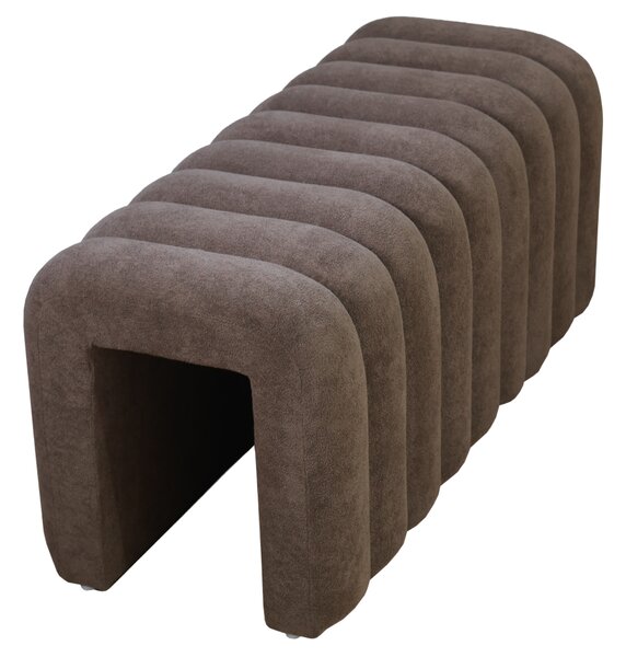 KONDELA Bancă de design, ţesătură maro, SUNDO