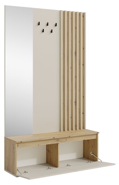 KONDELA Set pentru hol, caşmir/stejar artisan, DERIS