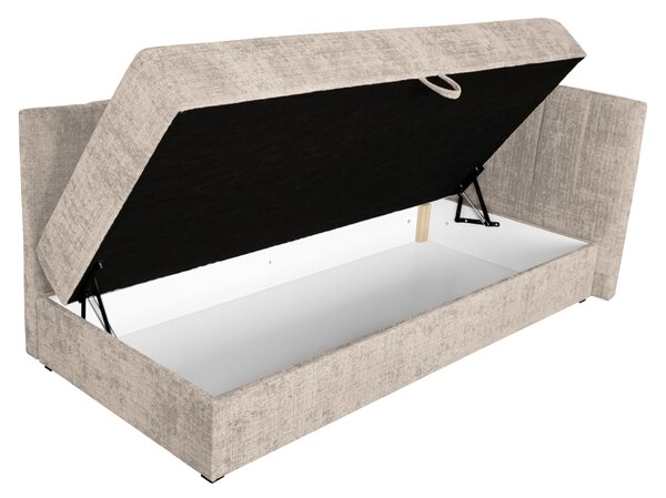 KONDELA Pat de zi cu spaţiu de depozitare, 90x200, bej, LUIZA