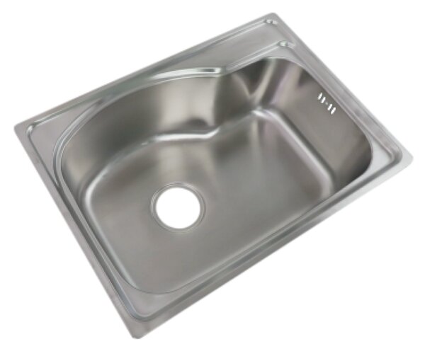 KONDELA Chiuvetă din oţel inoxidabil cu sifon, 61x46 cm, INOX NEW
