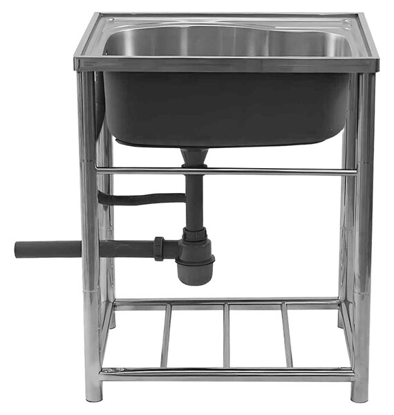 KONDELA Chiuvetă din oţel inoxidabil cu sifon, 61x46 cm, INOX NEW