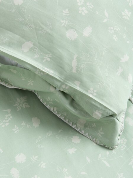 Sinsay - Lenjerie de pat din satin - verde-pal