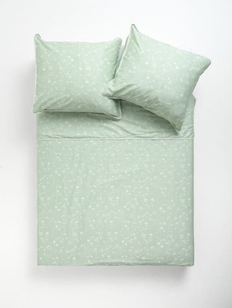 Sinsay - Lenjerie de pat din satin - verde-pal