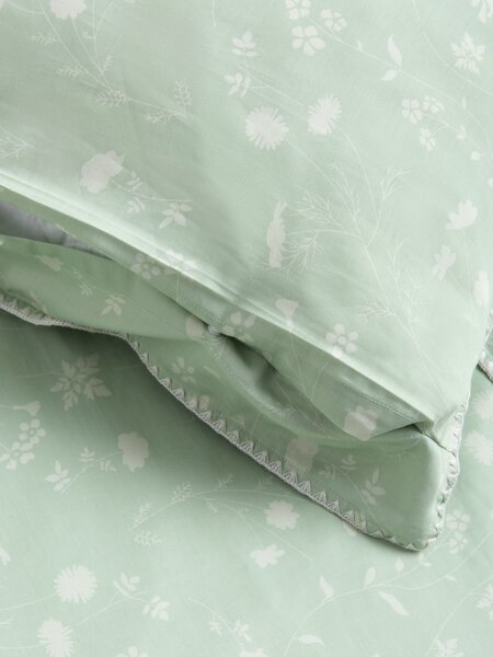 Sinsay - Lenjerie de pat din satin - verde-pal