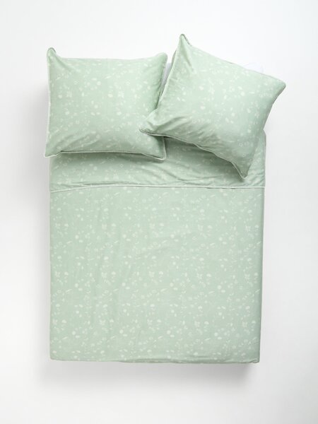 Sinsay - Lenjerie de pat din satin - verde-pal