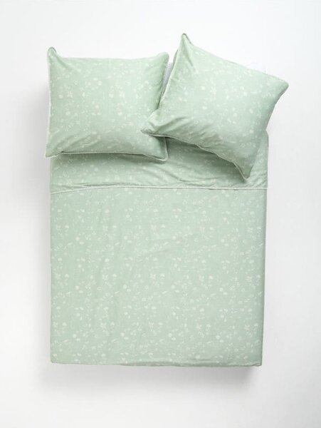Sinsay - Lenjerie de pat din satin - verde-pal