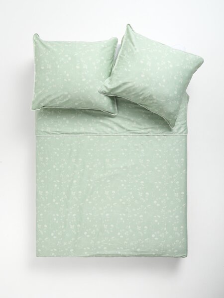 Sinsay - Lenjerie de pat din satin - verde-pal