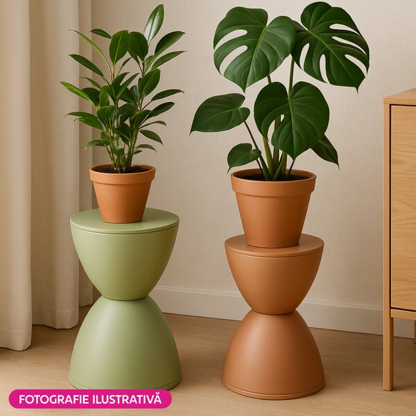KONDELA Taburet, verde, plastic, ABRAM