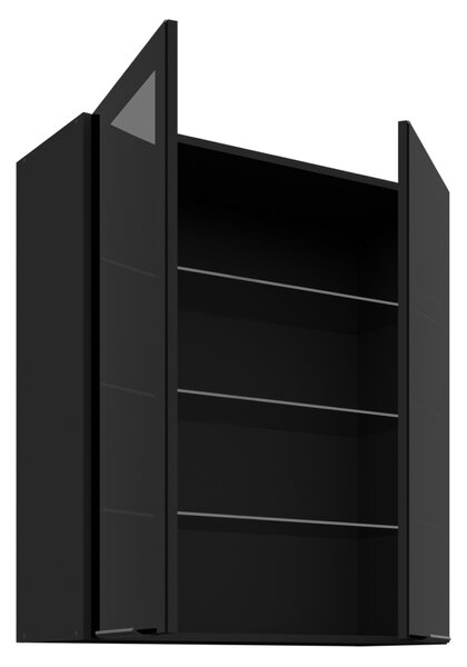 KONDELA Dulap superior, negru, ARAKA/MENZO/SIBER 80 GS-90 2F