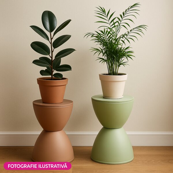 KONDELA Taburet, verde, plastic, ABRAM