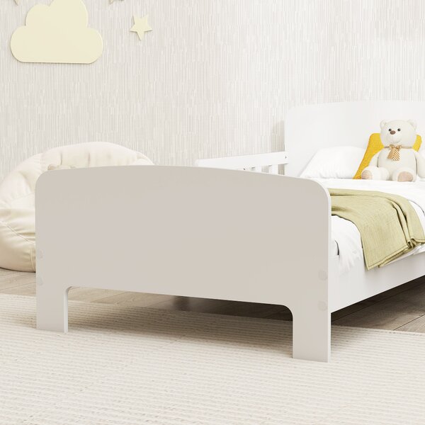AIYAPLAY Pat pentru Copii 3-8 Ani cu Protecții Laterale 143.5x74.2x54 cm Alb | Aosom Romania
