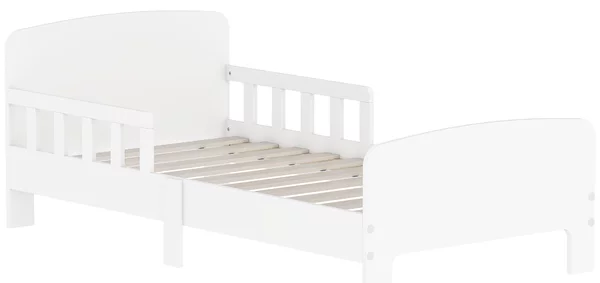 AIYAPLAY Pat Montessori pentru Copii 3-8 Ani din Lemn FSC cu Apărători Laterale și Margini Netede, 143.5x74.2x54 cm, Alb | Aosom Romania