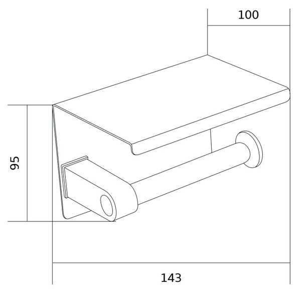 Mexen suport de hârtie cu raft, Aurie - 701197-50
