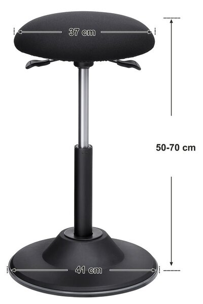 Taburet de birou reglabil pe înălțime 50-70 cm, cu inel de bază antiderapant, fara spatar sau brate