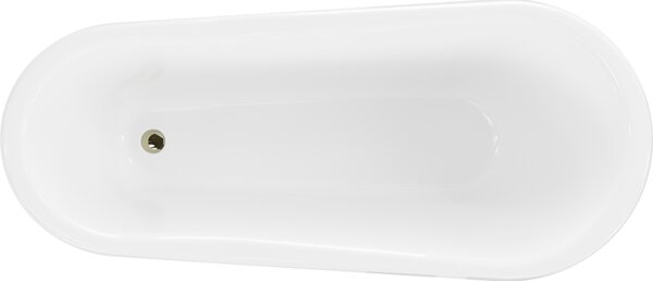 Mexen Retro cadă de sine stătătoare 170 x 75 cm, albă, picioare aurii - 53251707500-50