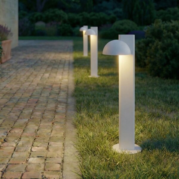 Lucande Bornă luminoasă LED Velira, gri deschis, 77 cm, cu 1 bec, IP44, Gri, Metal, Modern