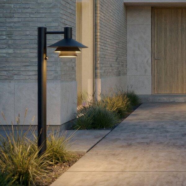 Lucande Bornă luminoasă LED Montaro, 100 cm, antracit, cu senzor, Negru, Aluminiu, Modern