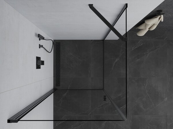 Cabină de duș Mexen Pretoria 70x70cm, sticlă 6mm, profil negru-sticlă transparentă, 852-070-070-70-00