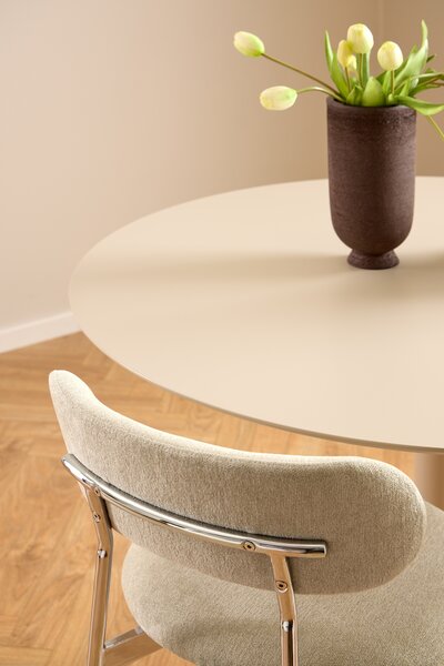 MAZZONI EXPORT KORFU Bej (Cașmir) - MASĂ ROTUNDĂ 110 cm PENTRU BUCĂTĂRIE DINING LIVING FURNIR