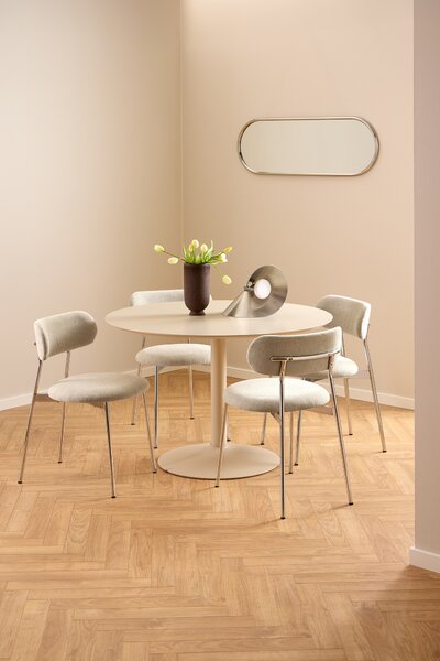 MAZZONI EXPORT KORFU Bej (Cașmir) - MASĂ ROTUNDĂ 110 cm PENTRU BUCĂTĂRIE DINING LIVING FURNIR