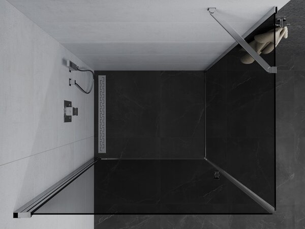 Cabină de duș Mexen Pretoria 90x70cm, sticlă 6mm, profil crom-sticlă gri, 852-090-070-01-40