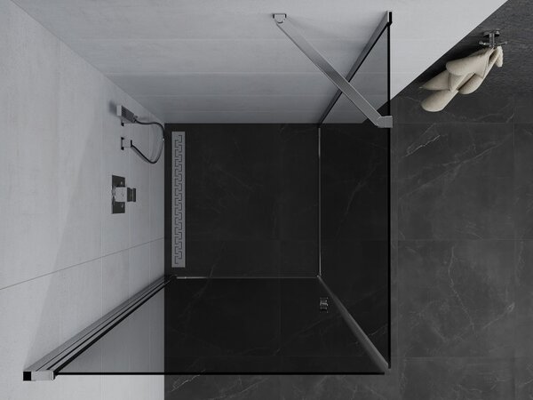 Cabină de duș Mexen Pretoria 90x90cm, sticlă 6mm, profil crom-sticlă gri, 852-090-090-01-40