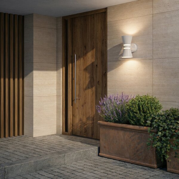 Lămpi de exterior Lucande, Meravi, Alb, Aluminiu, Modern