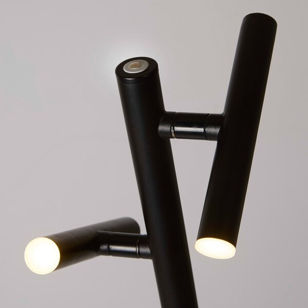 Searchlight Lampadar LED cu baterie 10460BK, negru, înălțime 127 cm, CCT 2 becuri, reglabil, Negru, Camera de zi / sufragerie, Metal, Modern
