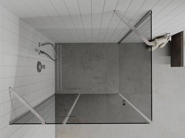 Mexen Roma, cabina de dus 100 (usa) x 70 (perete) cm, sticla gri 6mm, profil cromat, 854-100-070-01-40