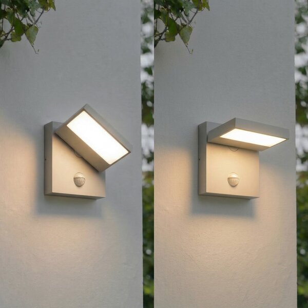 Lămpi de exterior Lucande, Silvan, Gri, Aluminiu, Modern