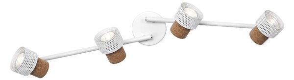 OSRAM Spot de tavan CORK, alb, cu 4 becuri, dimabil, GU10, reglabil, Alb, Camera de zi / sufragerie, Metal