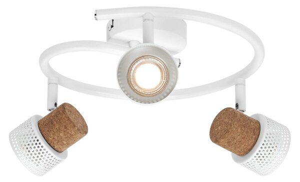 OSRAM Spot de tavan CORK SPIRAL, alb, cu 3 becuri, dimabil, GU10, reglabil, Alb, Camera de zi / sufragerie, Metal