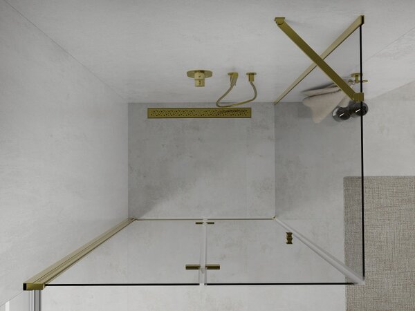 Cabină de duș Mexen Lima 70x80 cm, transparent, auriu, 856-070-080-50-00