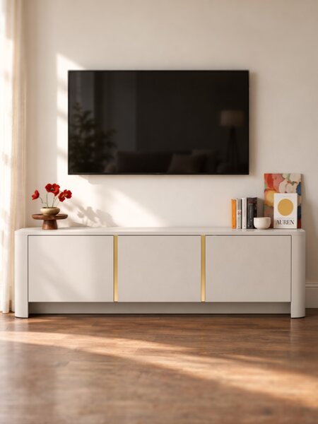Dulap TV Sorrenti 168 cm - cashmere / auriu