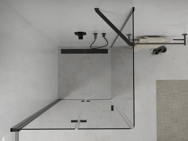 Cabină de duș Mexen Lima 80x80 cm, transparent, negru, 856-080-080-70-00