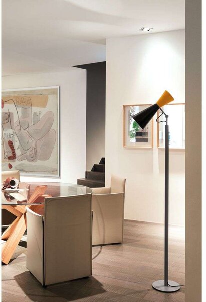 Lampadar Nemo Lighting, Galben, Camera de zi, Metal, Vintage