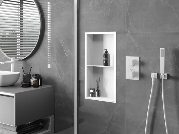 Mexen X-Wall-R, raft de perete cu guler 60 x 30 cm, alb, 1920603010S