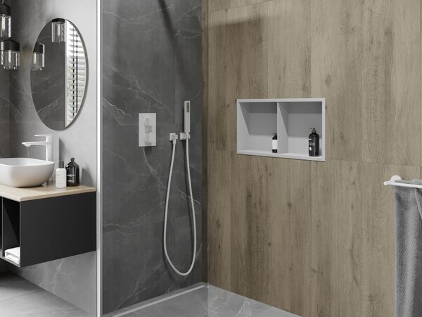 Mexen X-Wall-R, raft de perete cu guler 60 x 30 cm, alb, 1920603010S