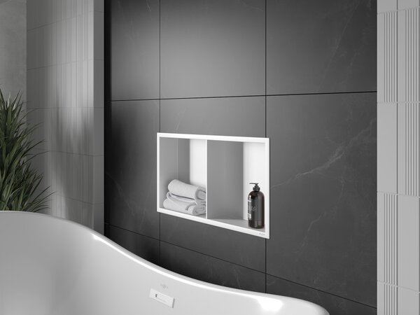 Mexen X-Wall-R, raft de perete cu guler 60 x 30 cm, alb, 1920603010S
